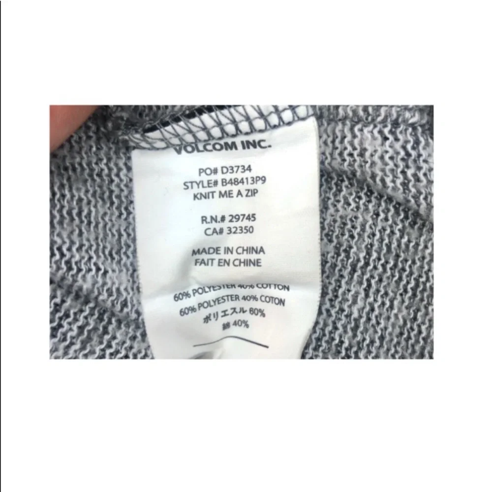 Women’s Volcom Heather-Gray Zip-Up Hoodie w/ a Raised Neck - Picture 12 of 16
